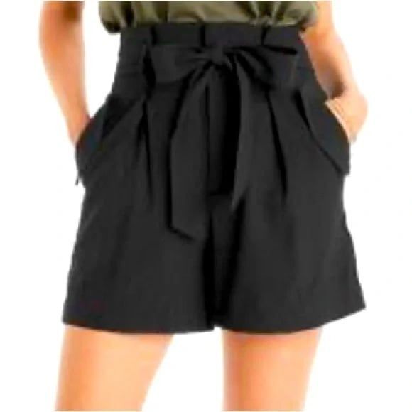 NWT A New Day High Rise Pull Up Front Self Tie Paper Bag Waist Shorts M - Picture 1 of 7